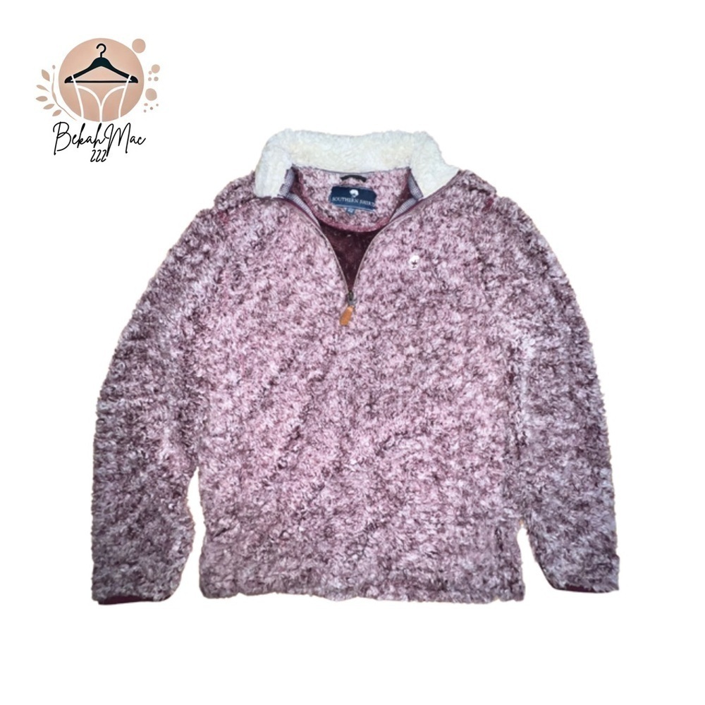 Southern Shirt Women’s XS Cozy Fleece Pullover - Rose Pink Sherpa, Half-Zip